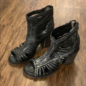 Freebird Bela high heel peep toe bootie